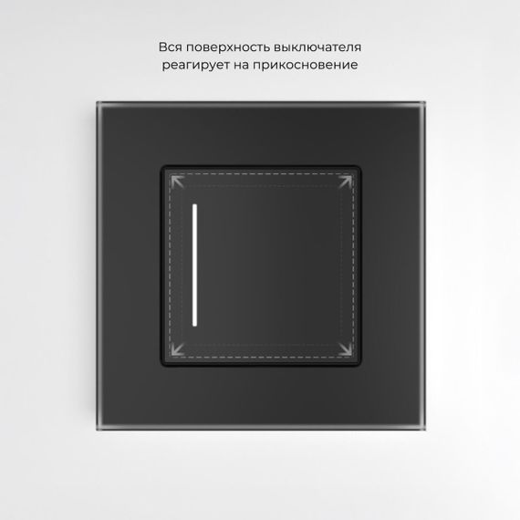 Сенсорный выключатель одноклавишный Werkel с подсветкой черный W4513008 4690389197918
