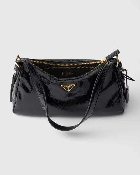 Сумка Prada Aimee черная, лаковая