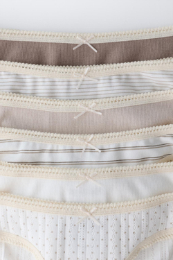 ZARA НАБОР ИЗ ШЕСТИ ТРУСОВ С ПРИНТОМ, РЫЖЕВАТО-КОРИЧНЕВЫЙ