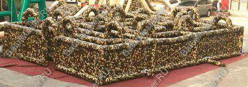 Коммерческий надувной батут "Лабиринт милитари" 12*8*2,5 м