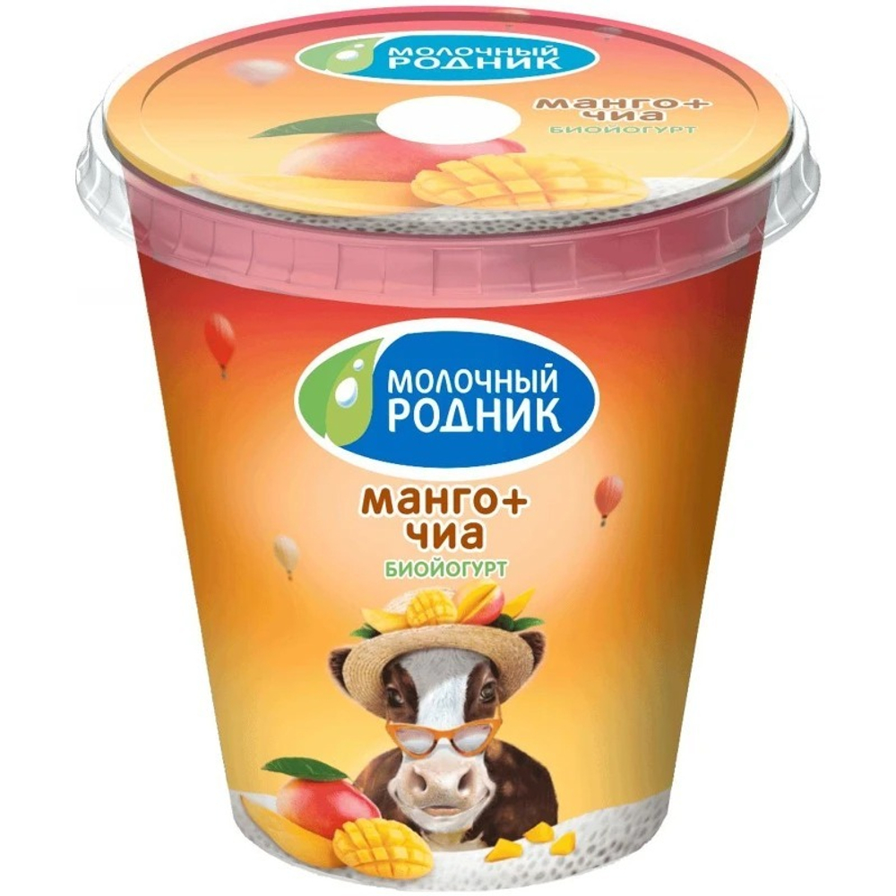 Биойогурт обогащ."Молочный родник" Манго-Чиа 300г