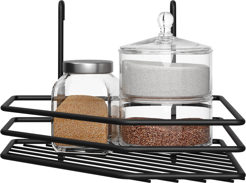 Полка на рейлинг Domaci Феррара D21355 угловая, черный муар