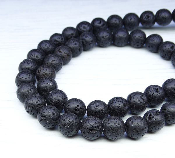 ПК073НН8 Бусины из природного камня Вулканическая лава, размер: 8 мм, 20 шт.