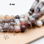 Агат Ботсвана бусины, диаметр 6,4-6,6 мм, цена за 29-30 шт (1/2 нити)