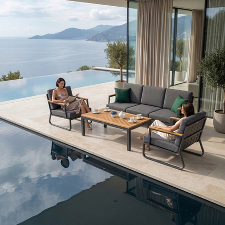 Лаунж зона Ideal Patio ЭСТИВО T с трехместным диваном - маренго