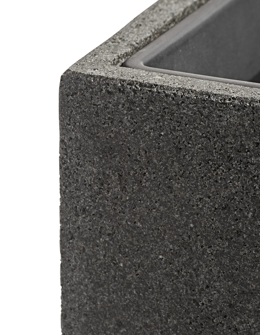 Кашпо TREEZ Effectory Stone Высокий куб Тёмно-серый камень 31х31 см, в-97 см 1/1 41.33-01-22-087-GR-097