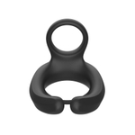 Черное эрекционное виброкольцо Cock Ring с пультом ДУ