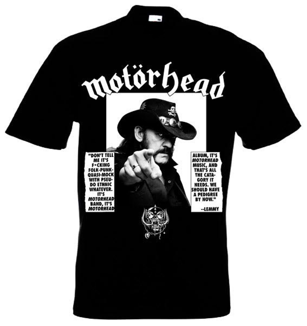Футболка Motorhead Лемми Килмистер (цитаты)