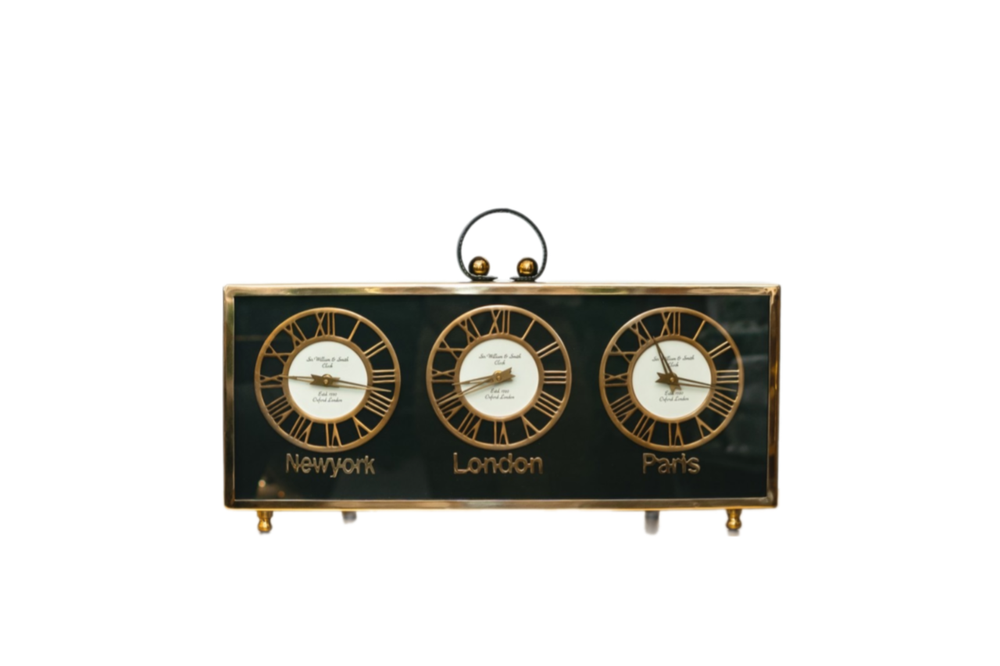 Часы Мир тремя циферблатами