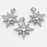 Подвеска Звезда, родиевое покрытие, фианиты, размер 20*18 мм, цена за 1 шт