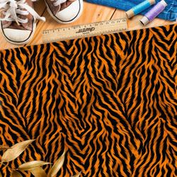 Ткань премиум шифон мелкий тигр