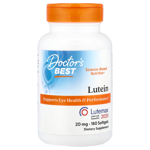 Doctor's Best, Lutemax 2020, лютеин, 20 мг, 180 капсул