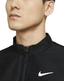 Мужская теннисная футболка теннисная Nike Court Breathe Advantage Top - black/black/white