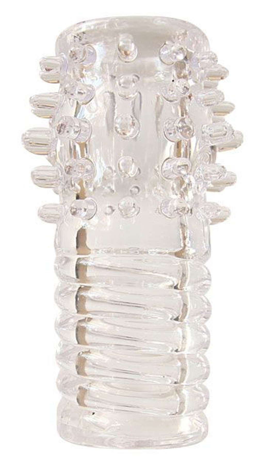 Прозрачная насадка на фаллос - 10 см. (Цвет: прозрачный)