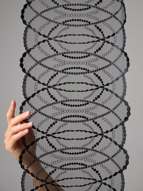 05-173 Вышивка на неэл. сетке 23 см, черный 170