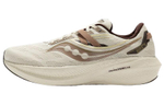 Saucony Triumph 20 comfortable all-match sports fabric shock absorption, non-slip, wear-resistant low-top marathon running shoes for men and women the same beige