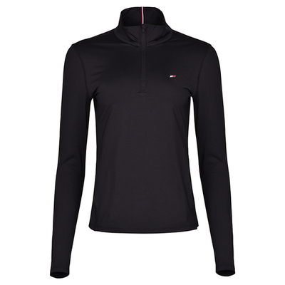 Женская теннисная куртка Tommy Hilfiger Essentials Slim Half Zip LS - Black
