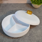 Менажница с крышкой, цвет белый