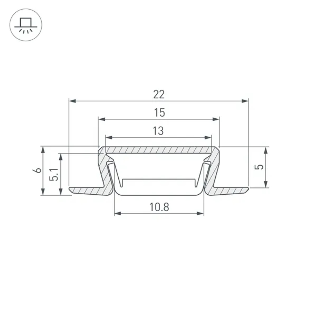 Профиль MIC-FS-2000 ANOD BLACK (Arlight, Алюминий) 040019