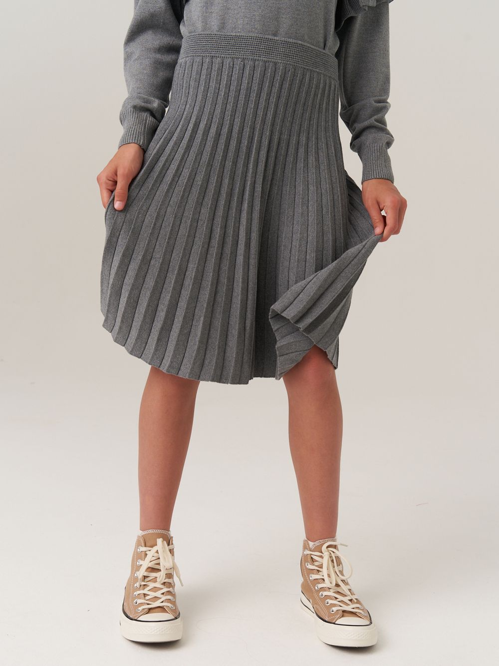 Юбка школьная для девочки AT883 серый