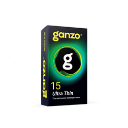 Презервативы Ganzo Ultra thin, ультратонкие, латекс, 18 см, 15 шт