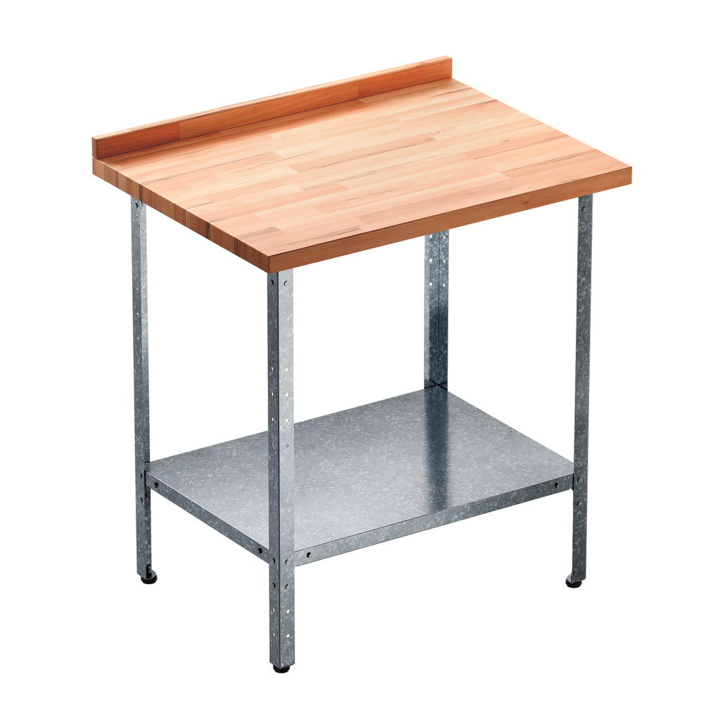 Стол кондитерский "Бизнес" СКБП, сплошная полка, бук, 1000x900x860 мм, с бортом