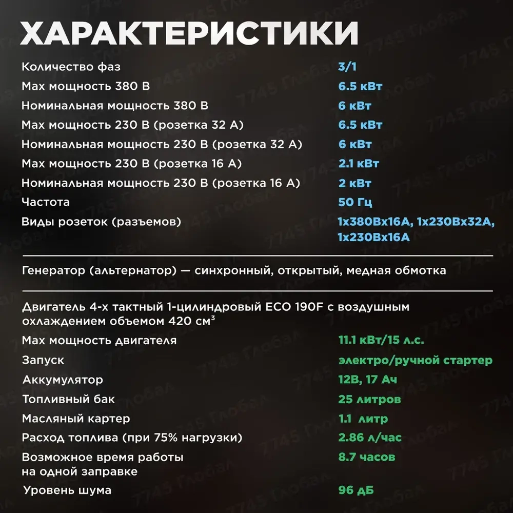 Генератор бензиновый ECO PE-9001E3FP