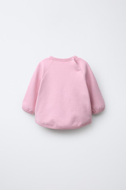 ZARA ТОЛСТОВКА С НАШИВКОЙ ИЗ МАХРОВОЙ ТКАНИ, ЦВЕТ РОЗОВОГО ДЕРЕВА