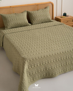 Комплект стеганного покрывала и 2 наволочек Lalehzar Green Hermodr 130220297 Иран