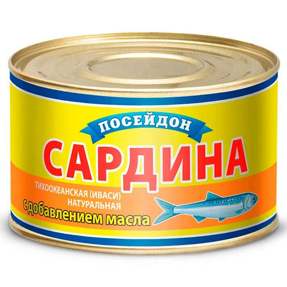 Сардина Посейдон ИВАСИ тихоокеанская в масле 230 г.