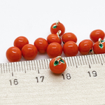 Подвеска Мандарин, цвет золото+оранжевый, размер 7,5*6,5 мм, цена за 1 шт