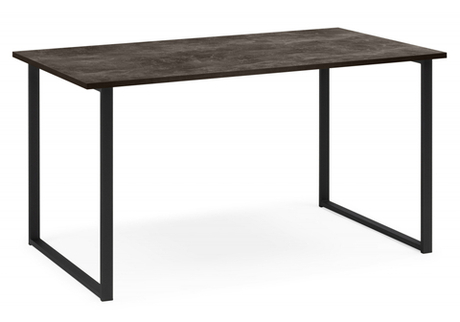 Стол деревянный Woodville Лиман 117 х 77 бетон темный, черный матовый, ножки черные