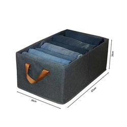 Органайзер для хранения вещей одежды с металлическим каркасом коробка для полотенец белья с окном  ящик для хранения 47х28х20 см, серый