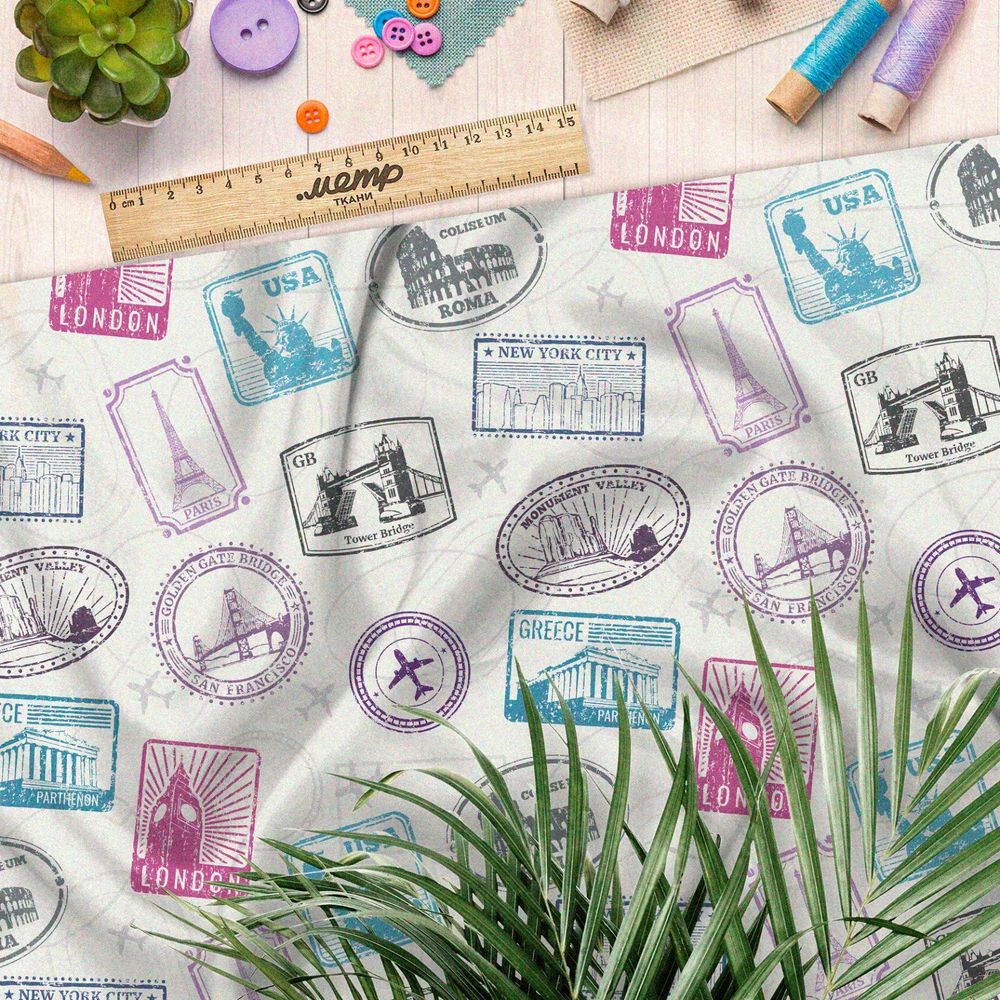 Ткань габардин марки из путешествий