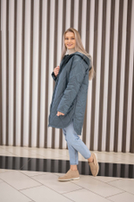 Полупальто женское "Миди" серый