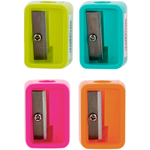 Точилка DELI "i Select" пластиковая, 1 отделение, ассорти