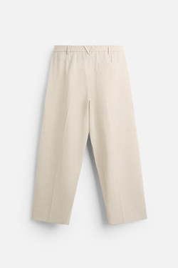 ZARA БРЮКИ ИЗ СМЕСОВОГО ЛИОЦЕЛЛА, БЕЖЕВЫЙ