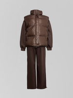 Спортивный костюм-тройка 23367 из зип-кофты, прямых штанов на кулиске и жилета