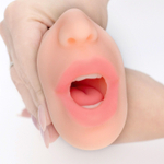 Телесный двусторонний мастурбатор «Жужа» - вагина и ротик