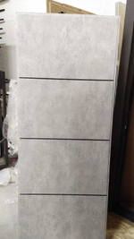 Дверь входная Лабиринт STORM 25 Бетон светлый (черная вставка) металлическая