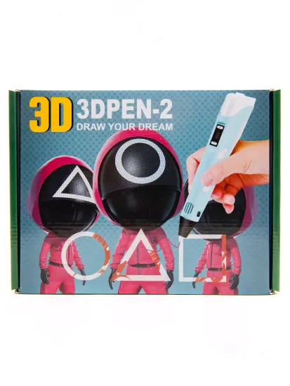 3Д Pen-2 ручка " Игра в кальмара "  с набором пластика и трафаретами