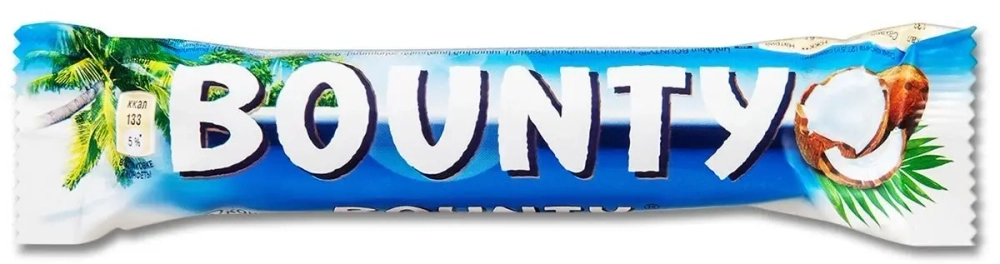 Bounty Батончик шоколадный, 55г*32шт., блок 6шт., Баунти