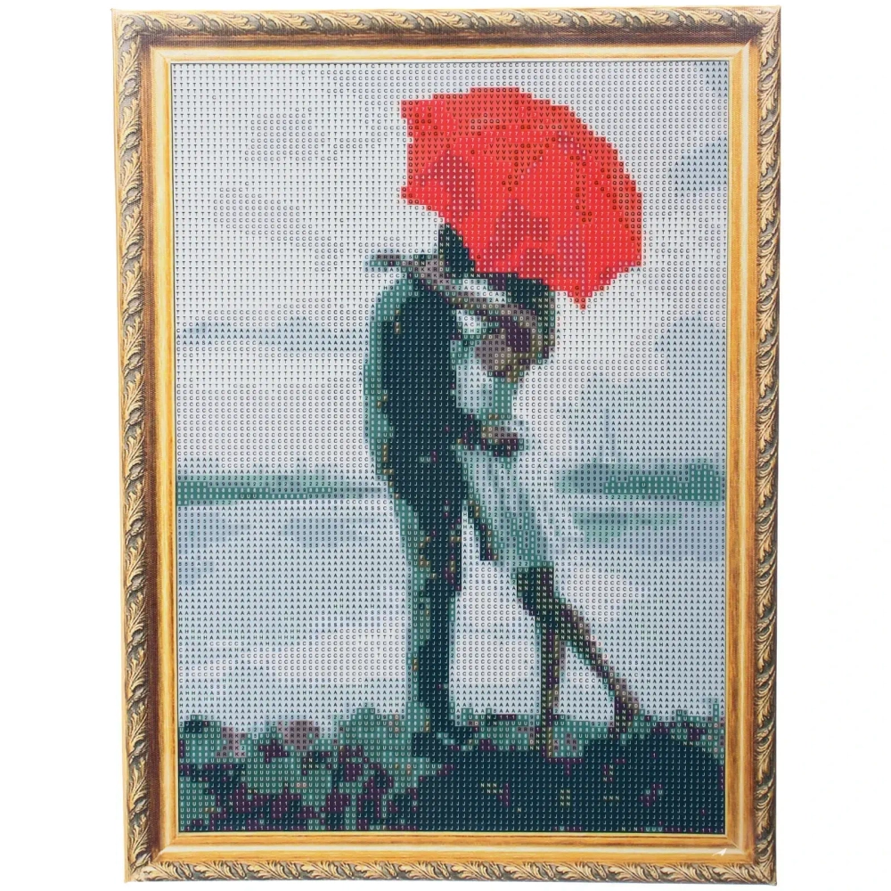 Алмазная мозаика на подрамнике с полным заполнением «МИР ЯРКИХ КРАСОК», встреча, 30*40 см