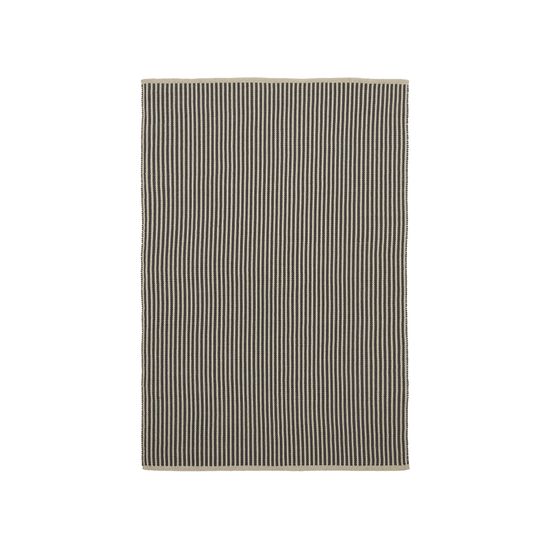 Satanca Ковер в бежевую и черную полоску из синтетики