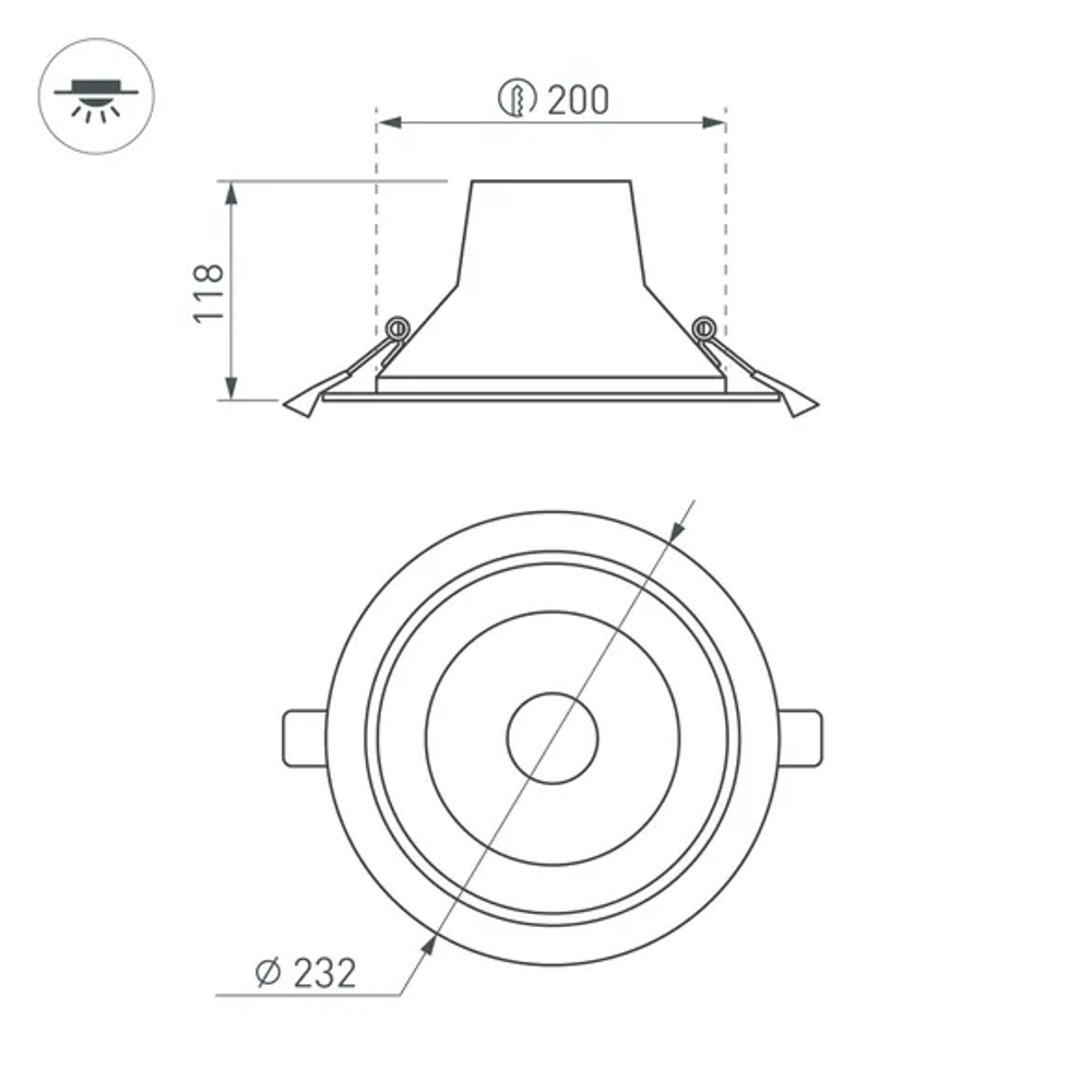 Светильник LTD-LEGEND-R230-35W Warm3000 (WH, 50 deg) (Arlight, IP20 Металл, 3 года) 027320(1)