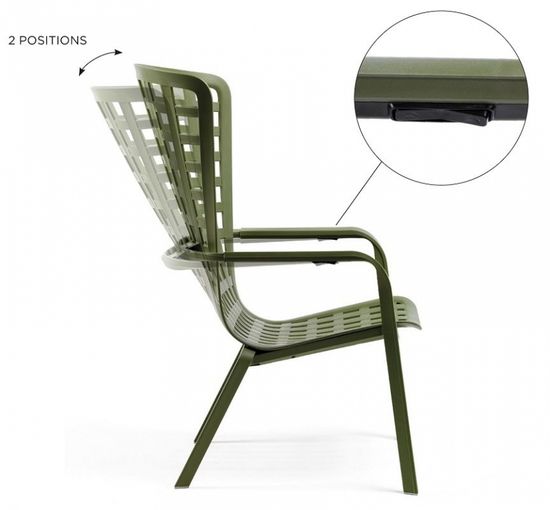 Лаунж кресло Folio пластиковое светло-серое (тортора) Nardi Италия