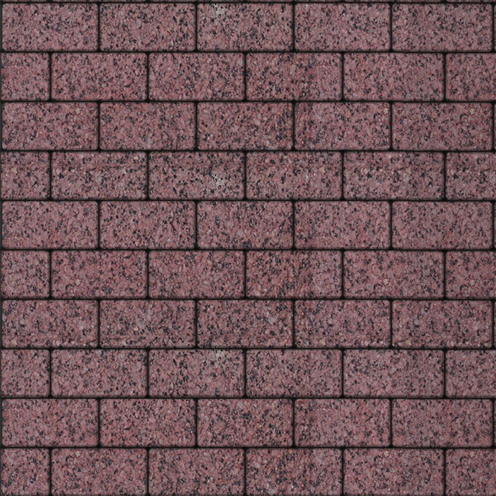 Тротуарная плитка ПРЯМОУГОЛЬНИК 200x100 мм - Гранит+ Красный с черным