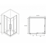 Душевой уголок Abber Schwarzer Diamant 90x90 AG02090MH профиль Хром стекло матовое