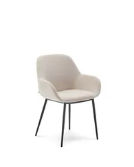 Стул Konna бежевого цвета с черными стальными ножками
