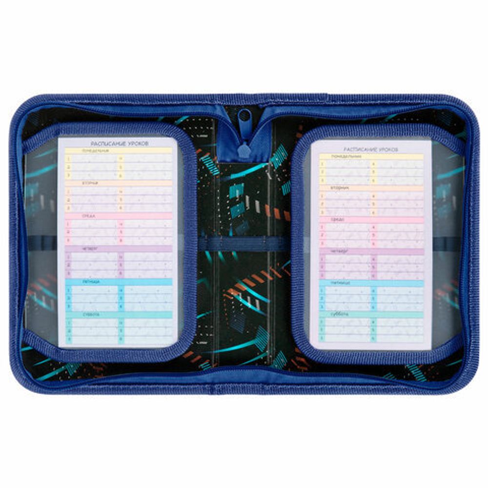 Пенал ПИФАГОР, 1 отделение, 2 откидные планки, полиэстер, 20х14 см, "Speed bolid", 273479